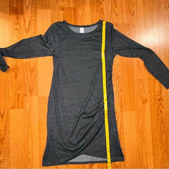 NEW Melrose And Market Dress Plus Size 1X Ruched Heather Charcoal Grey Bodycon - Picture 9 of 9